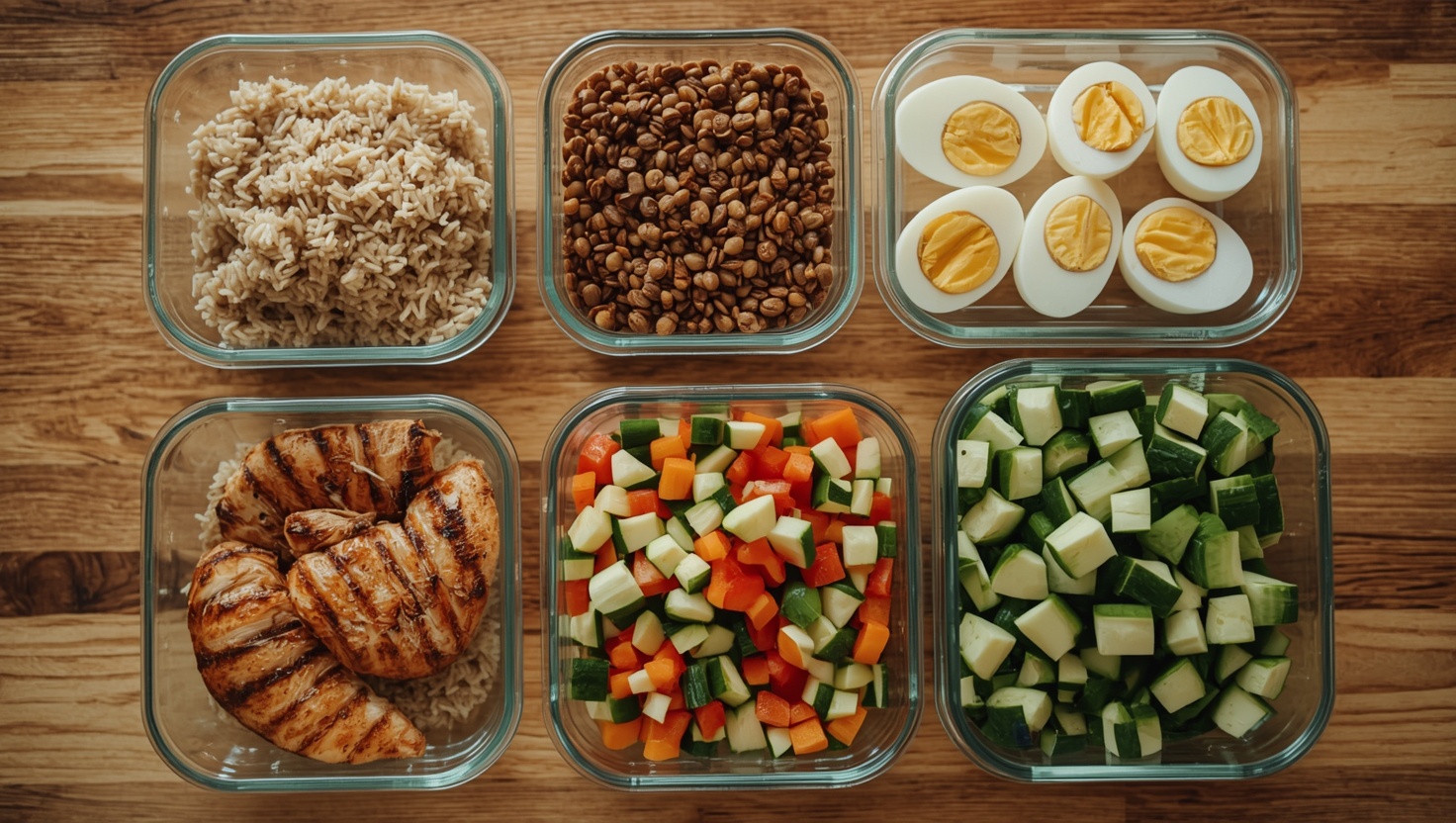 gesunde Ernährung mit Proteinen und Kohlenhydraten im Alltag